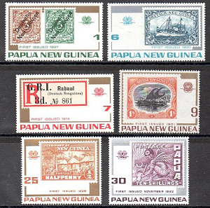 Папуа Новая Гвинея, 1973, 75 лет маркам, 6 марок